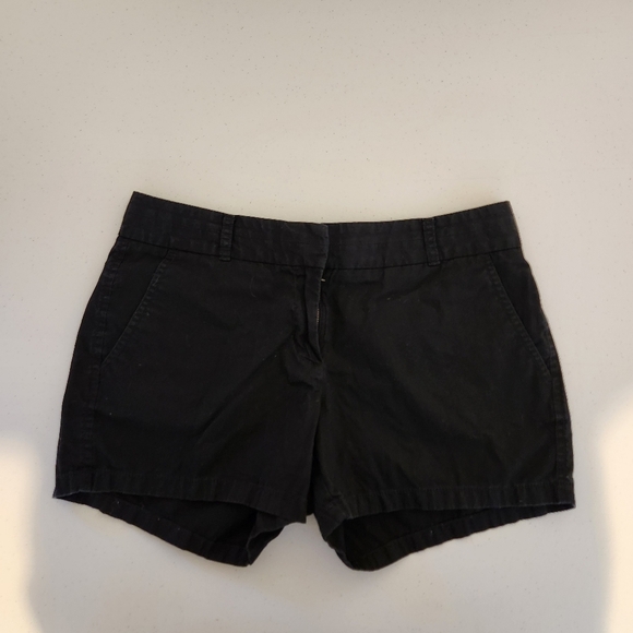 J. Crew Navy Black Mid Rise Broken-In Shorts 100% Cotton Womens Size 4 Preppy - Picture 2 of 8